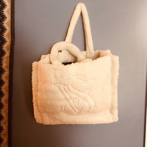 Brand New never used Victoria’s Secret sherpa tote!!! So soft and cozy!